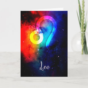 Zodiac : Leo Rainbow Space Card