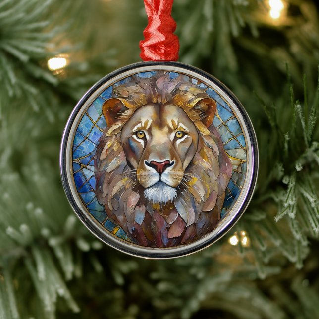 Zodiac - Leo the Lion Metal Tree Decoration (Tree)