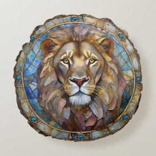 Zodiac - Leo the Lion Round Cushion