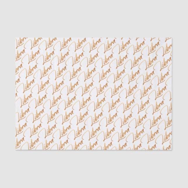 Zodiac "Libra" Gold Script Tissue Paper (Front)