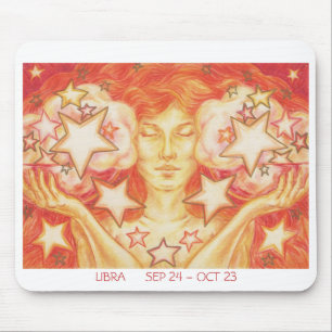 Zodiac Libra mousepad white border
