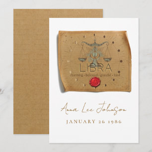 ZODIAC - Libra - Personalised Birthday Card