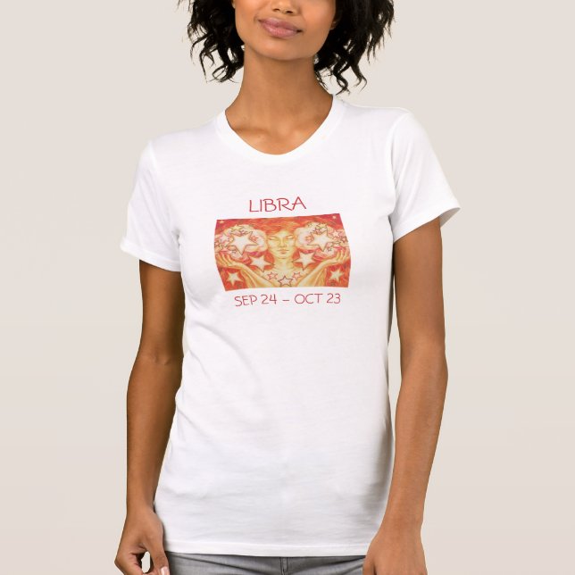 Zodiac Libra t-shirt ladies text (Front)