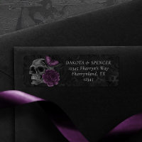 Zodiac Magic | Dark Purple Plum Gothic Skull Roses