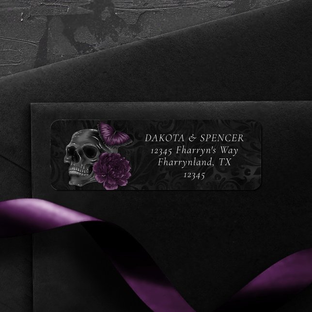 Zodiac Magic | Dark Purple Plum Gothic Skull Roses (Creator Uploaded)