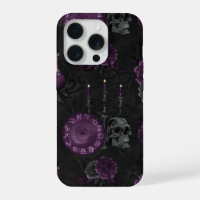 Zodiac Magic | Dark Purple Plum Gothic Skull Roses