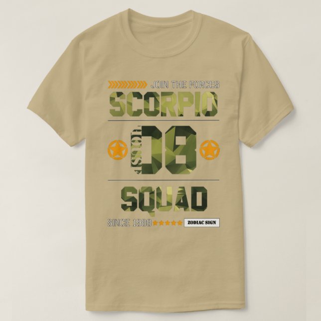 Zodiac Majesty Scorpio Squad Camo  T-Shirt (Design Front)