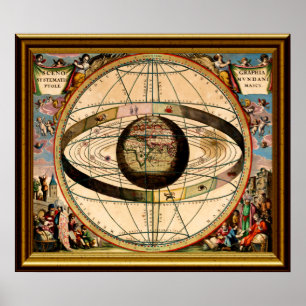 Zodiac-Map-1-W-Frame Poster