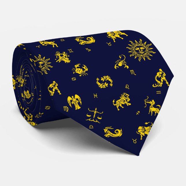 Zodiac Menagerie Tie (Rolled)
