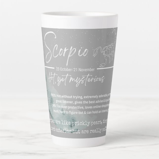 Zodiac mug- scorpio latte mug (Front)