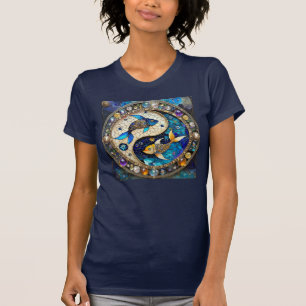 Zodiac - Pisces Fish Yin and Yang T-Shirt