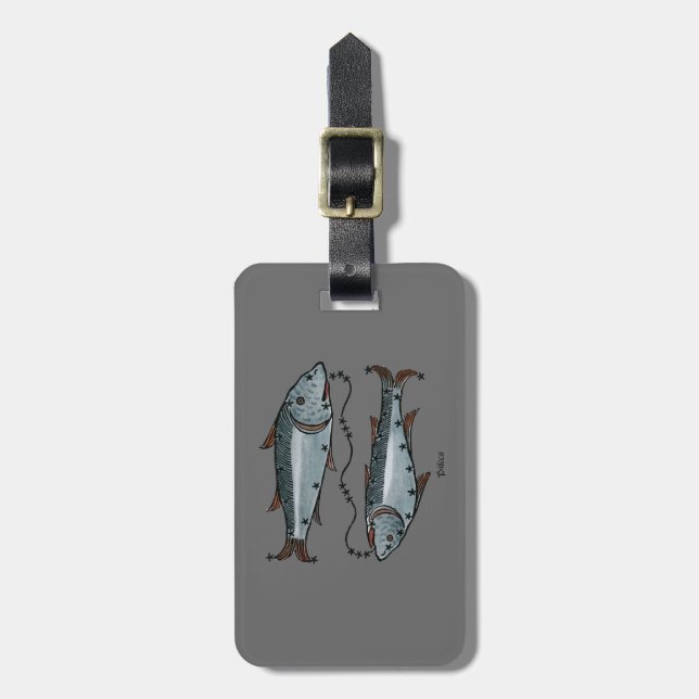 Zodiac: Pisces In Colour Luggage Tag (Front Vertical)