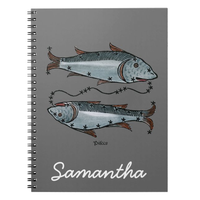Zodiac: Pisces In Colour Spiral Notebook (Front)