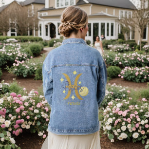 Zodiac Pisces Modern Personalised Jean Denim Denim Jacket