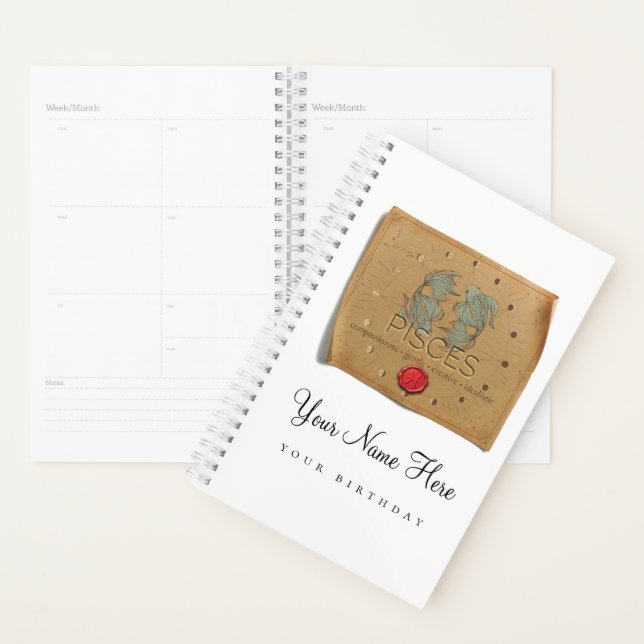 Zodiac - Pisces - Personalised Day Planner (Display)