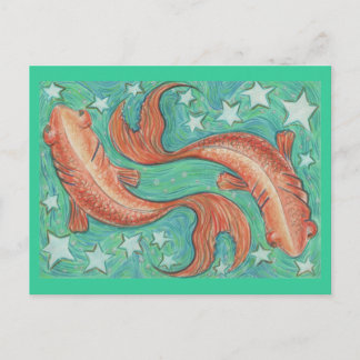 Zodiac Pisces postcard