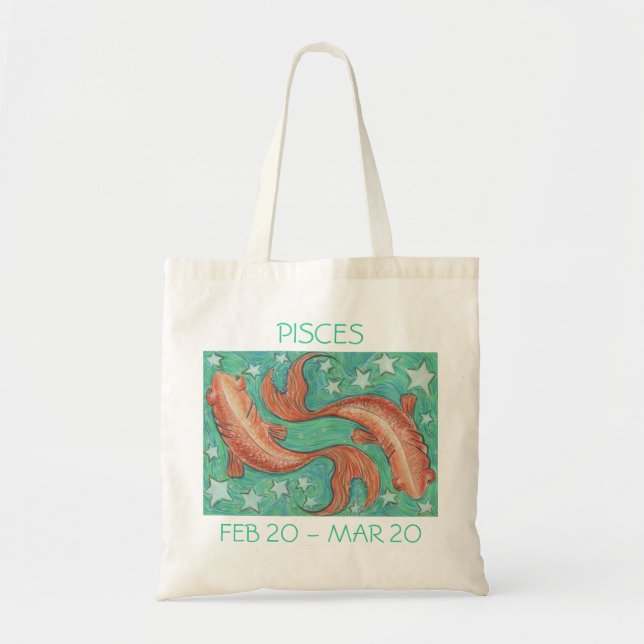 Zodiac Pisces tote bag text (Front)