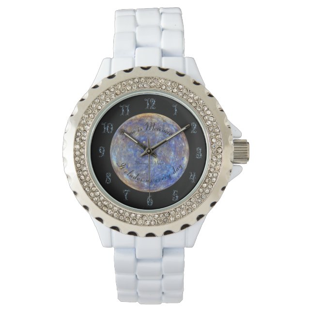 Zodiac Planet Mercury Astronomy Virgo Typography Watch (Front)