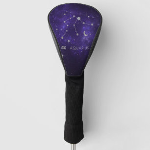 Zodiac Purple Aquarius   Astrology Horoscope Golf Head Cover