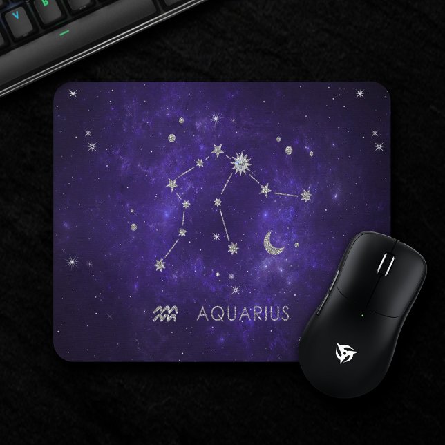 Zodiac Purple Aquarius | Astrology Horoscope Mouse Pad (Creator Uploaded)