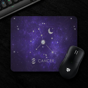 Zodiac Purple Cancer   Cosmic Astrology Horoscope Mouse Pad