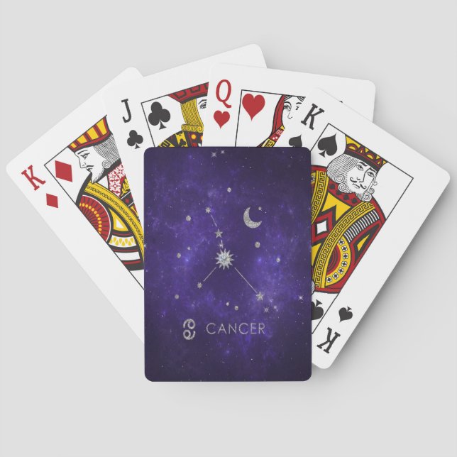 Zodiac Purple Cancer | Cosmic Astrology Horoscope Playing Cards (Back)