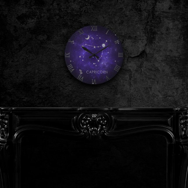Zodiac Purple Capricorn | Astrology Horoscope Round Clock (Creator Uploaded)