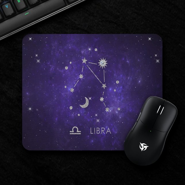 Zodiac Purple Libra | Cosmic Astrology Horoscope Mouse Pad (Creator Uploaded)