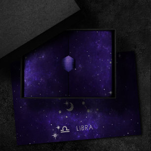 Zodiac Purple Libra   Cosmic Astrology Horoscope Tissue Paper