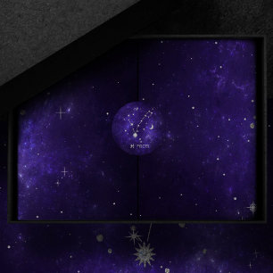 Zodiac Purple Pisces   Cosmic Astrology Horoscope Classic Round Sticker