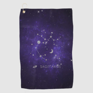 Zodiac Purple Sagittarius   Astrology Horoscope Golf Towel