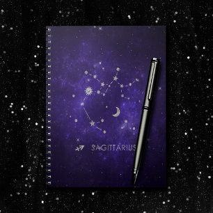 Zodiac Purple Sagittarius Astrology Horoscope Notebook