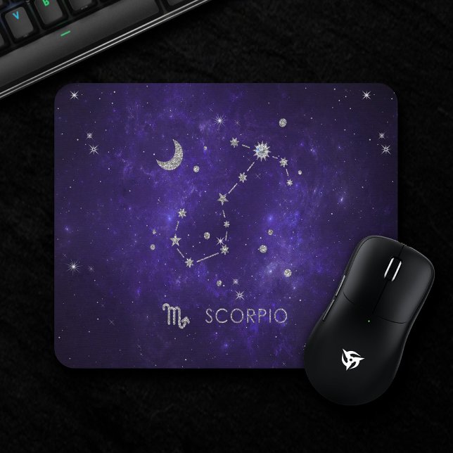 Zodiac Purple Scorpio | Cosmic Astrology Horoscope Mouse Pad (Creator Uploaded)