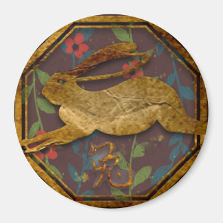 Zodiac Rabbit with Chinese Symbol Magnet
