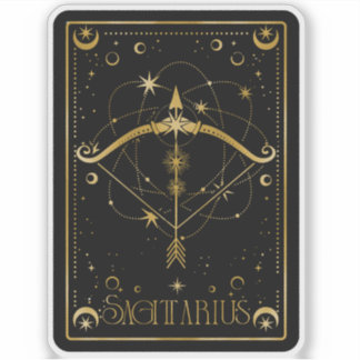 Zodiac Sagittarius Astrology Black & White Sticker