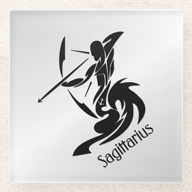 Zodiac Sagittarius Glass Coaster (Front)