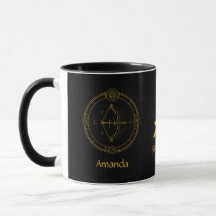 Zodiac Sagittarius Golden Yellow Customisable Mug