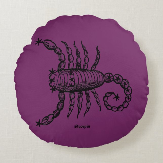 Zodiac: Scorpio, 1482 Round Cushion (Front)