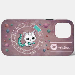 Zodiac Scorpio Cute Cat Wheel Planet Astrology iPhone 13 Pro Max Case