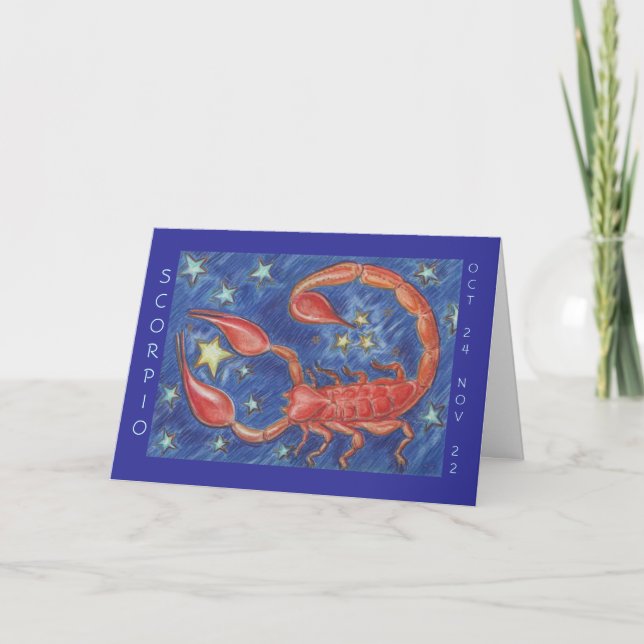Zodiac Scorpio 'Happy Birthday' greeting card (Front)