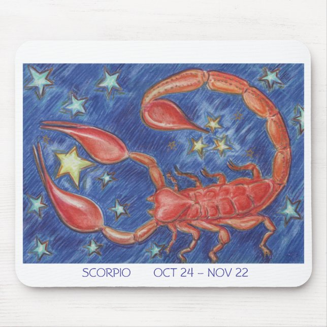 Zodiac Scorpio mousepad white border (Front)