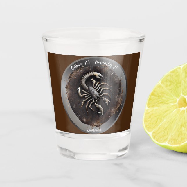 Zodiac Scorpius Scorpio Customise Personal  Shot Glass (Front)