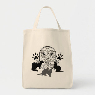 Zodiac Sign and Matching Pets. Aries.Ferret.w Tote Bag