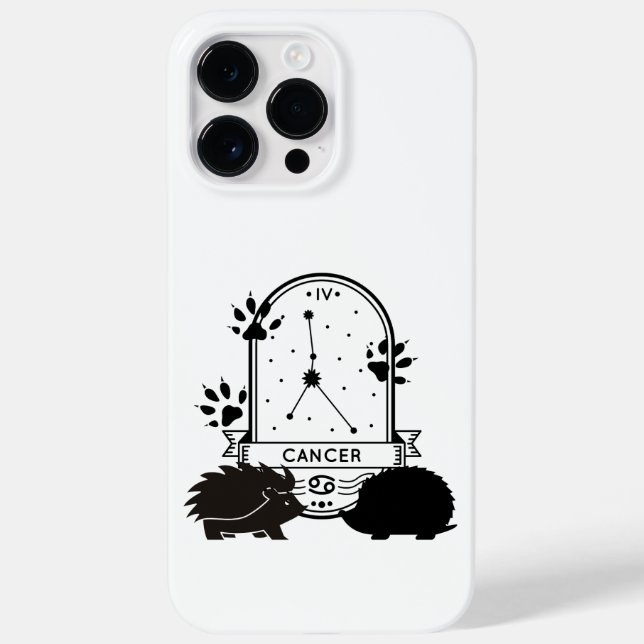 Zodiac Sign and Matching Pets. Cancer - Hedgehog.w Case-Mate iPhone Case (Back)