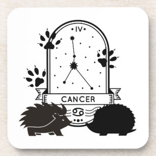 Zodiac Sign and Matching Pets. Cancer - Hedgehog.w Coaster