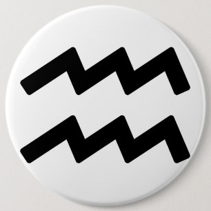 Zodiac sign Aquarius 6 Cm Round Badge