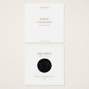 Zodiac Sign Aquarius Jewellery Display Card