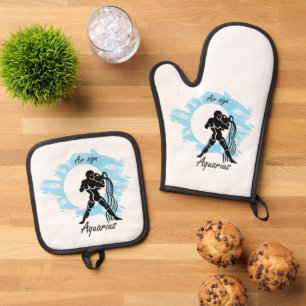 Zodiac sign - Aquarius Oven Mitt & Pot Holder Set