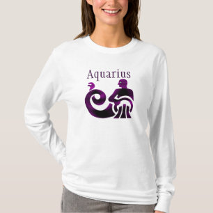 Zodiac Sign Aquarius Purple Horoscope Astrology T-Shirt