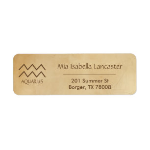 Zodiac Sign Aquarius - Return Address Labels